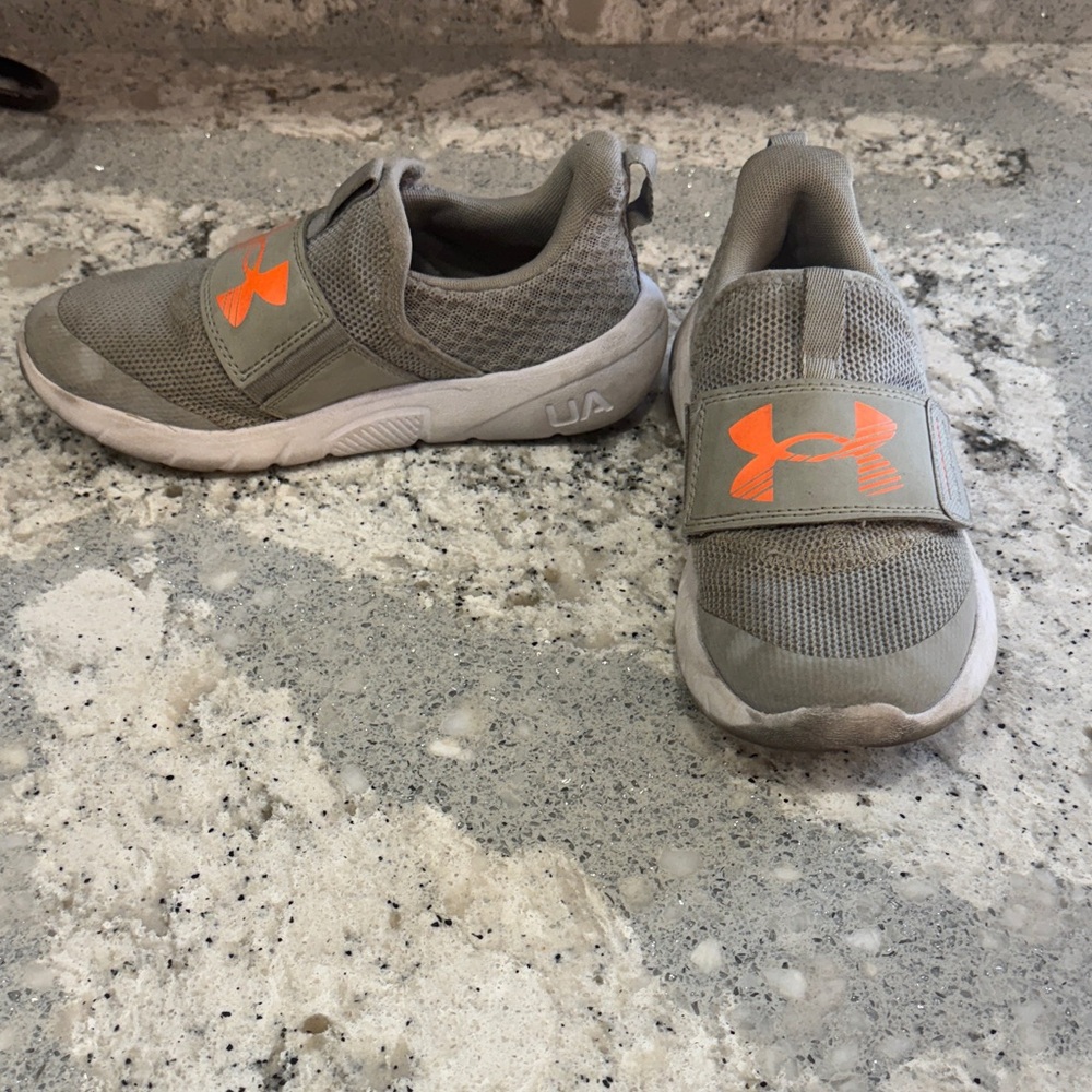 Under Armour Gray Sneakers with Orange Accents